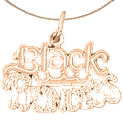 14K or 18K Gold Black Princess Pendant