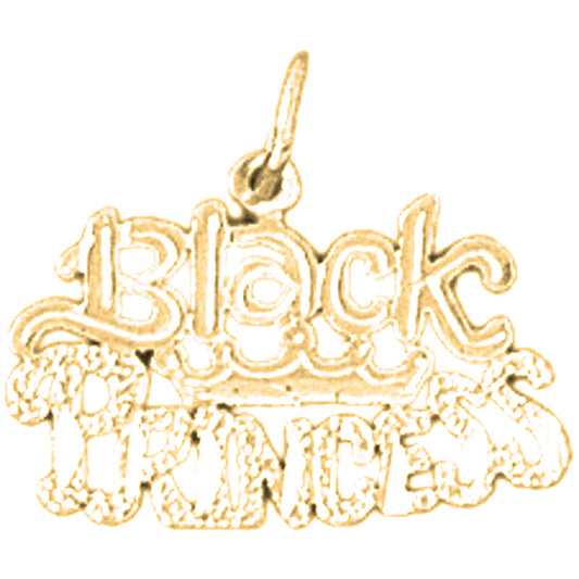 14K or 18K Gold Black Princess Pendant