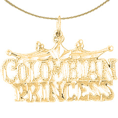 14K or 18K Gold Colombian Princess Pendant