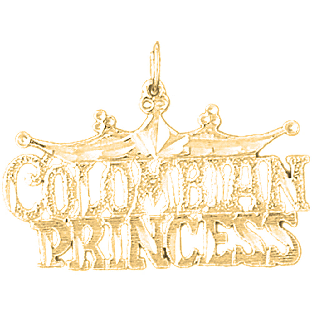 14K or 18K Gold Colombian Princess Pendant