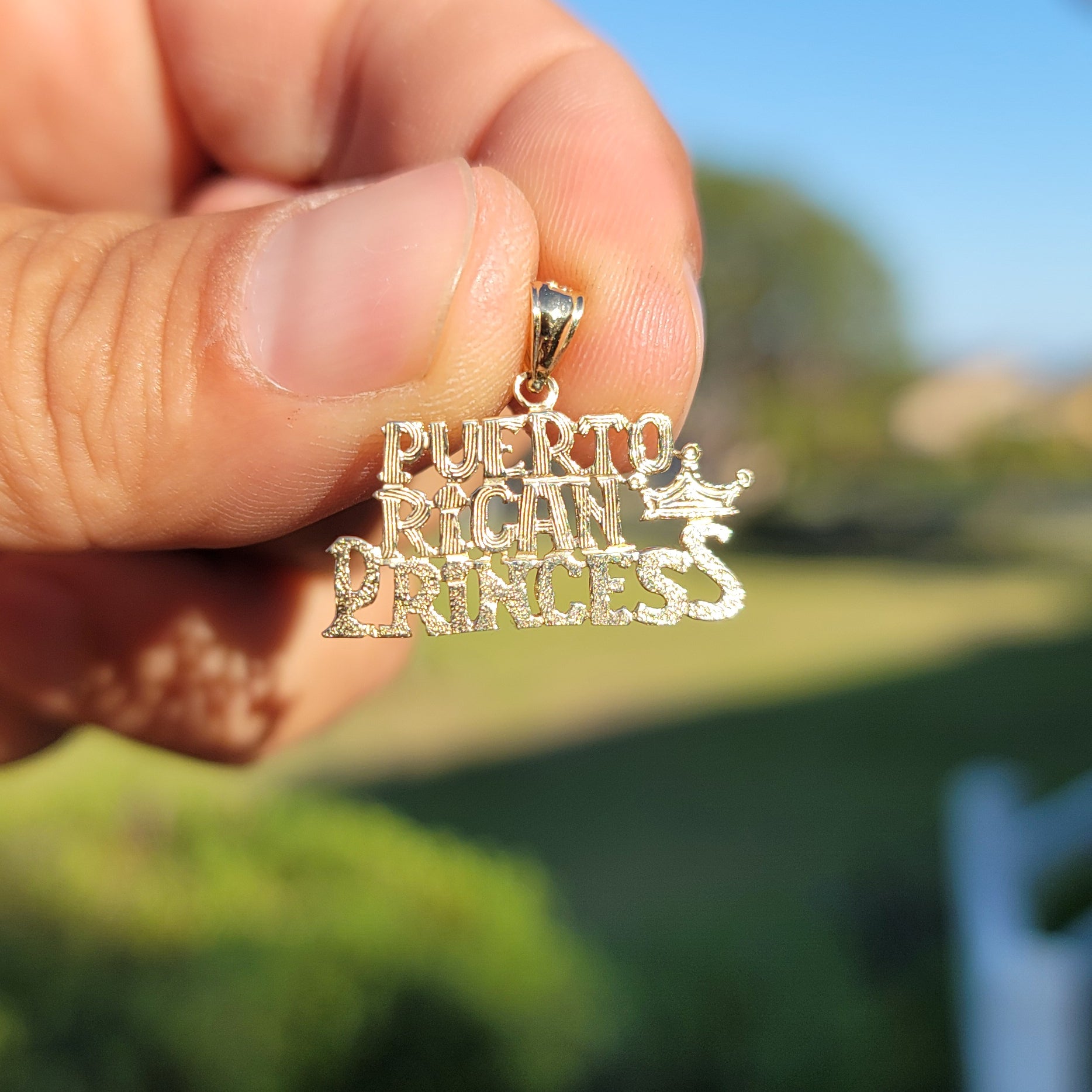 14K or 18K Gold Puerto Rican Princess Pendant