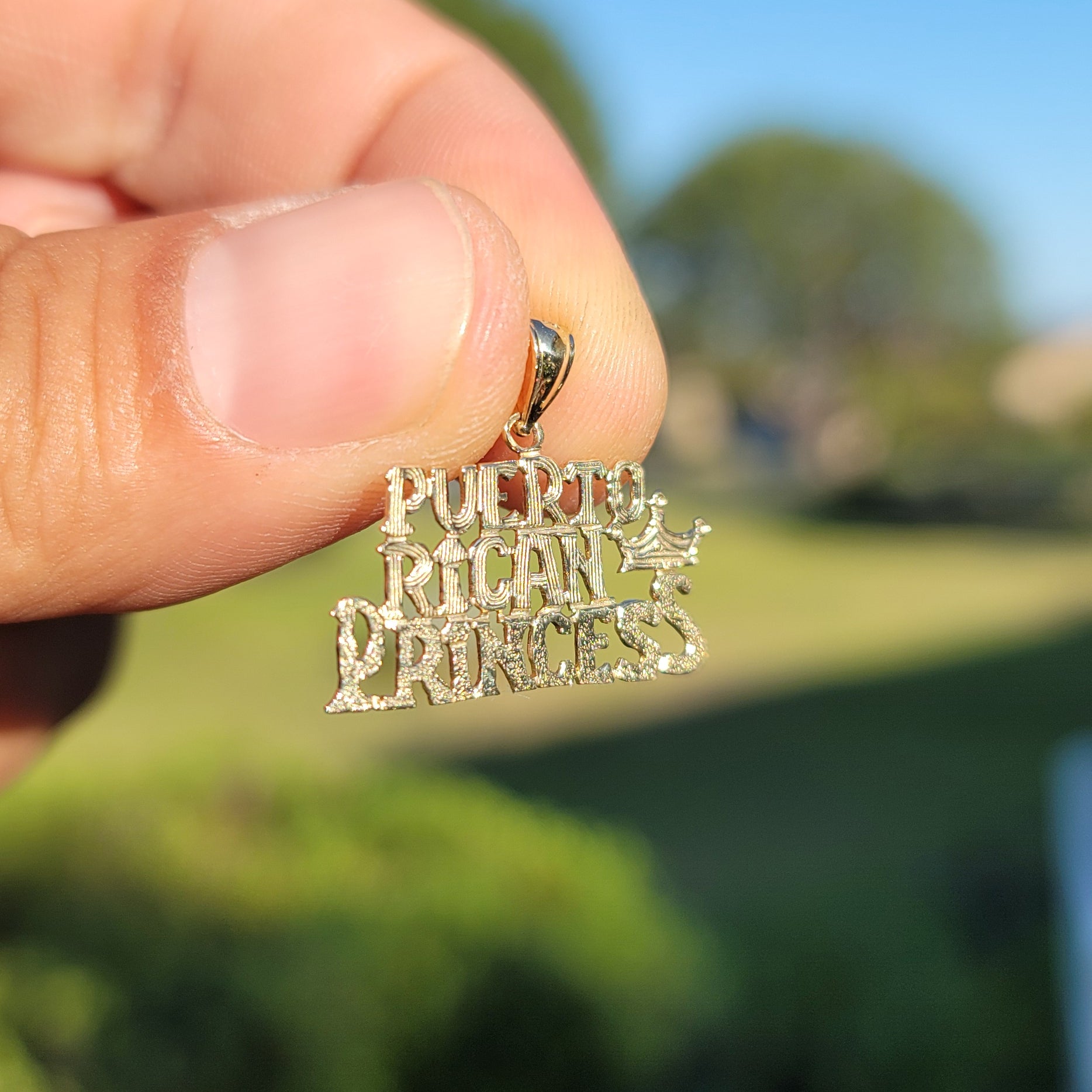 14K or 18K Gold Puerto Rican Princess Pendant