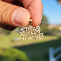 14K or 18K Gold Puerto Rican Princess Pendant