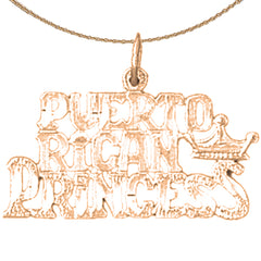 14K or 18K Gold Puerto Rican Princess Pendant