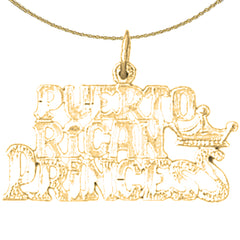 14K or 18K Gold Puerto Rican Princess Pendant