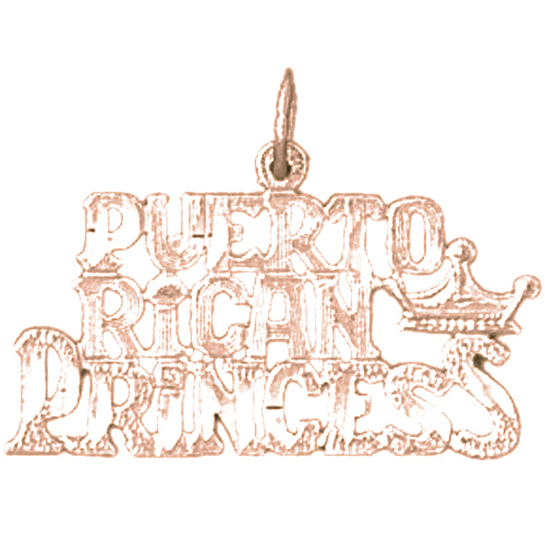 14K or 18K Gold Puerto Rican Princess Pendant