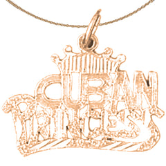14K or 18K Gold Cuban Princess Pendant