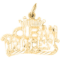 14K or 18K Gold Cuban Princess Pendant