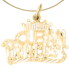 14K or 18K Gold Cuban Princess Pendant
