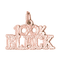 14K or 18K Gold 100% Black Pendant