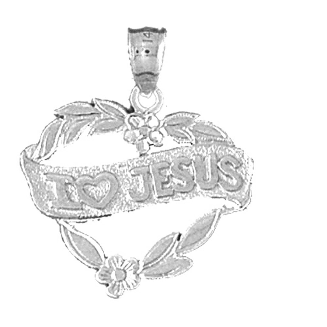 10K, 14K or 18K Gold I Love Jesus Saying Pendant