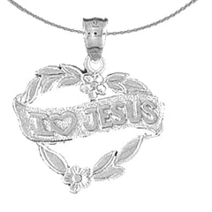 10K, 14K or 18K Gold I Love Jesus Saying Pendant