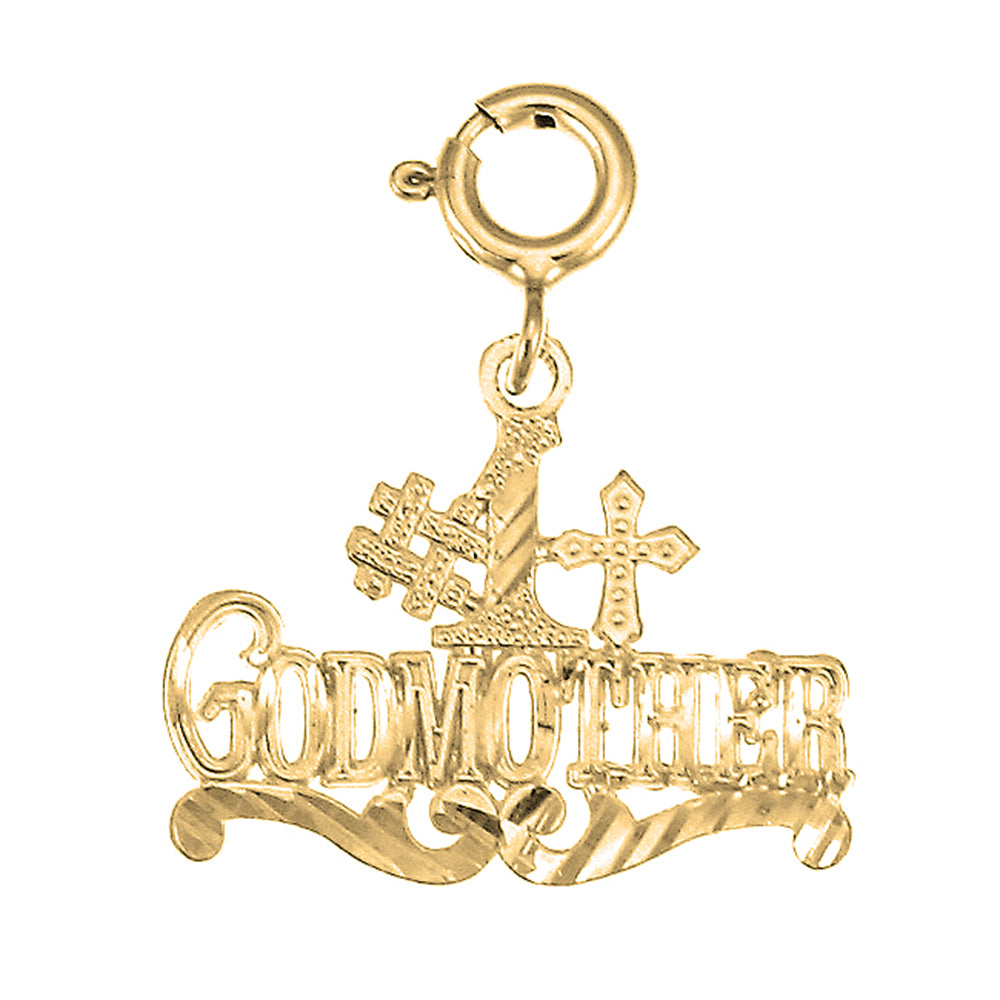 14K or 18K Gold #1 Godmother Saying Pendant