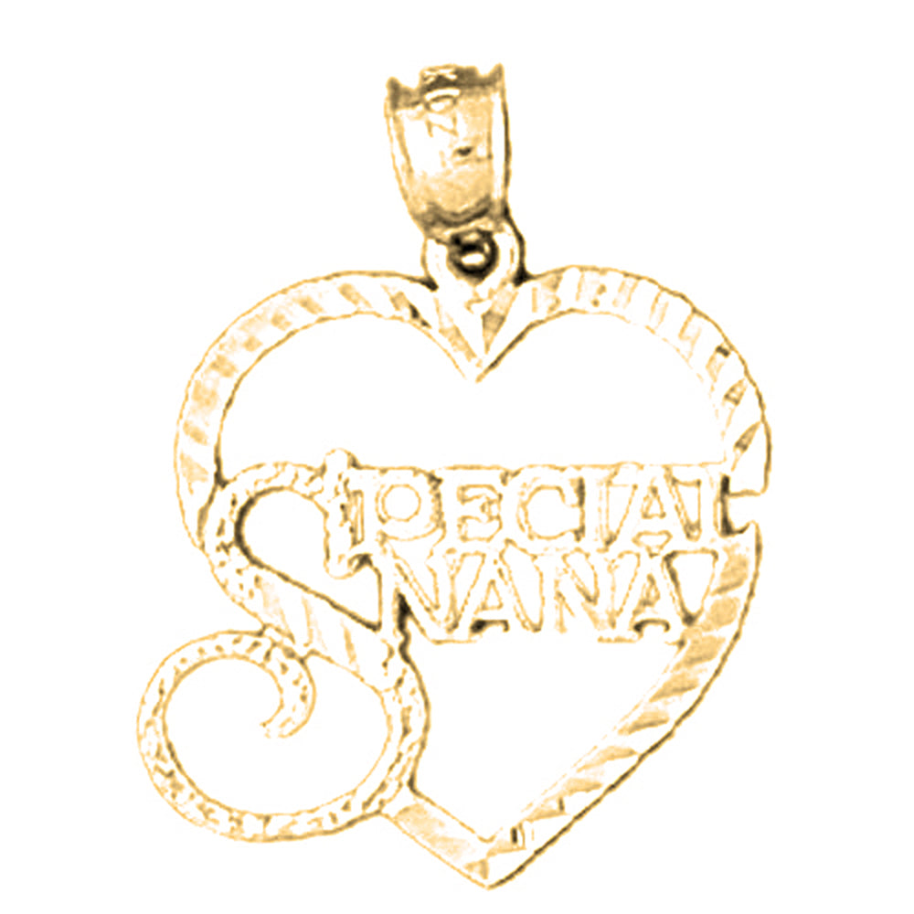 14K or 18K Gold Special Nana Saying Pendant