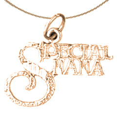 14K or 18K Gold Special Nana Saying Pendant
