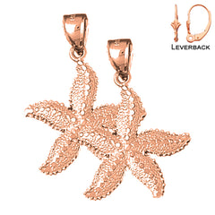 14K or 18K Gold Starfish Earrings
