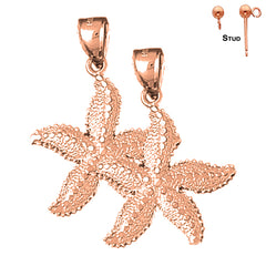 14K or 18K Gold Starfish Earrings