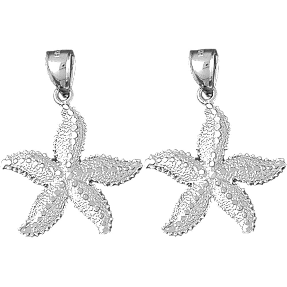 14K or 18K Gold 32mm Starfish Earrings