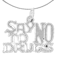 Anhänger mit der Aufschrift „Say No To Drugs“ aus 14-karätigem oder 18-karätigem Gold