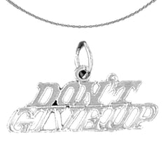 Anhänger mit der Aufschrift „Don’t Give Up“ aus 14-karätigem oder 18-karätigem Gold