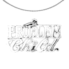 Anhänger mit Spruch „Problemkind“ aus 14 Karat oder 18 Karat Gold