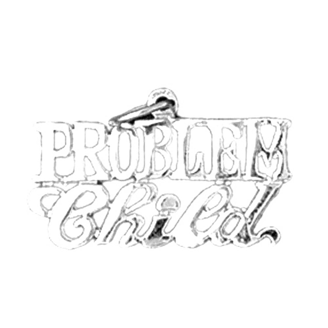 14K or 18K Gold Problem Child Saying Pendant
