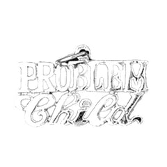 14K or 18K Gold Problem Child Saying Pendant