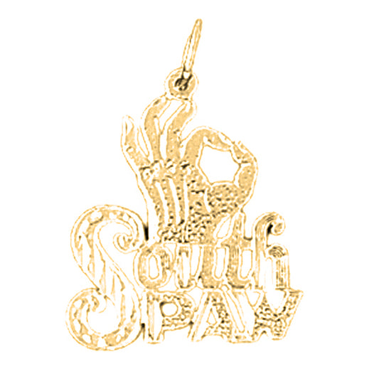 14K or 18K Gold South Paw Saying Pendant
