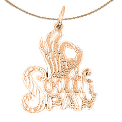 14K or 18K Gold South Paw Saying Pendant