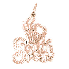14K or 18K Gold South Paw Saying Pendant