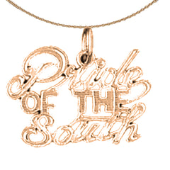 Anhänger aus 14-karätigem oder 18-karätigem Gold mit dem Spruch „Pride of the South“