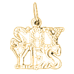 14K or 18K Gold Say Yes Saying Pendant