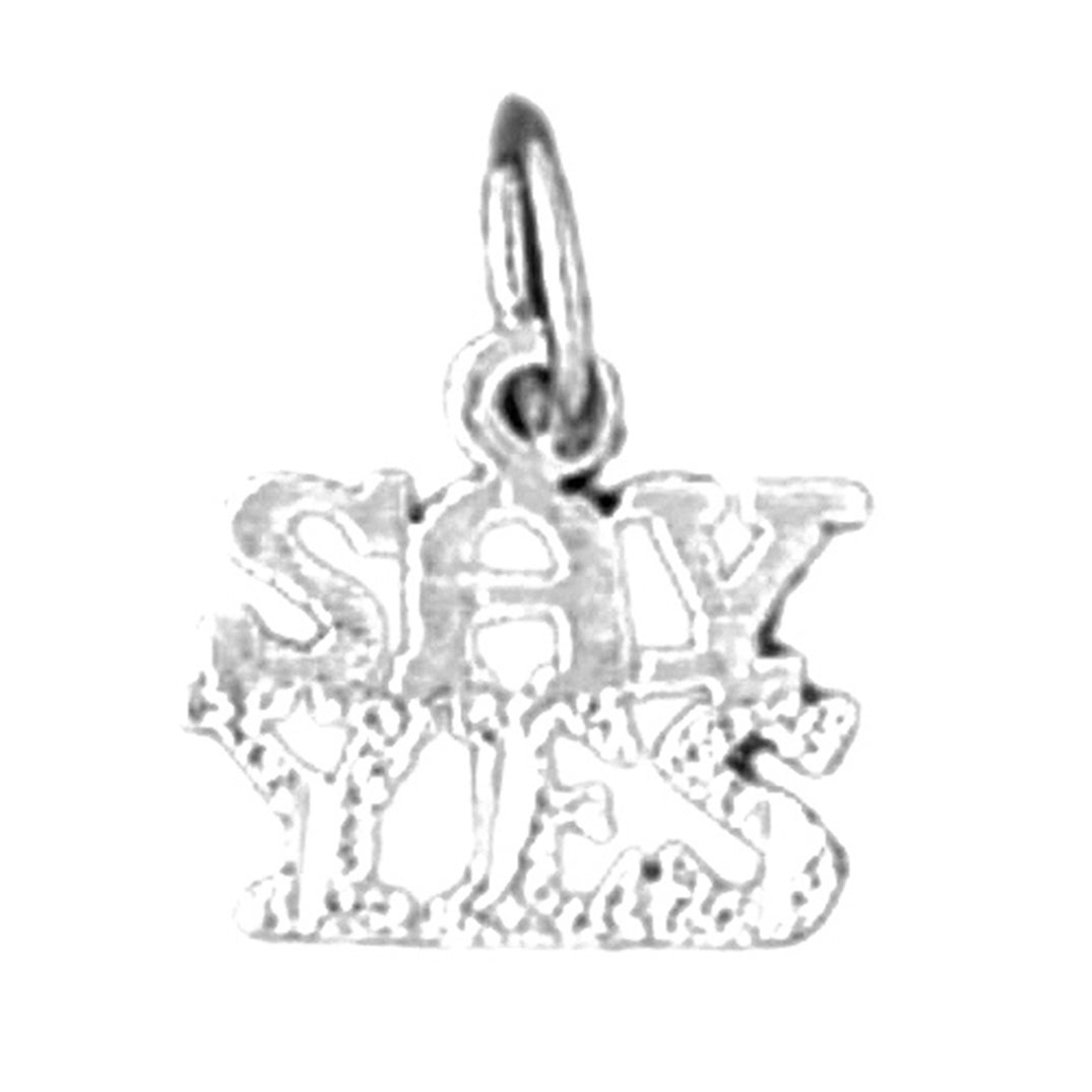 14K or 18K Gold Say Yes Saying Pendant