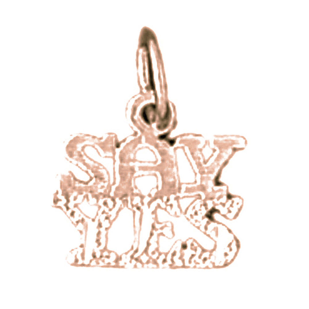 14K or 18K Gold Say Yes Saying Pendant