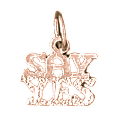14K or 18K Gold Say Yes Saying Pendant