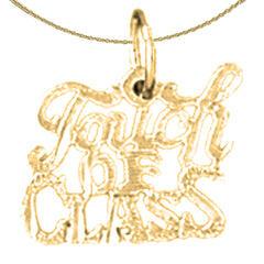 Colgante con texto en inglés "Toque de clase" de oro de 14 quilates o 18 quilates