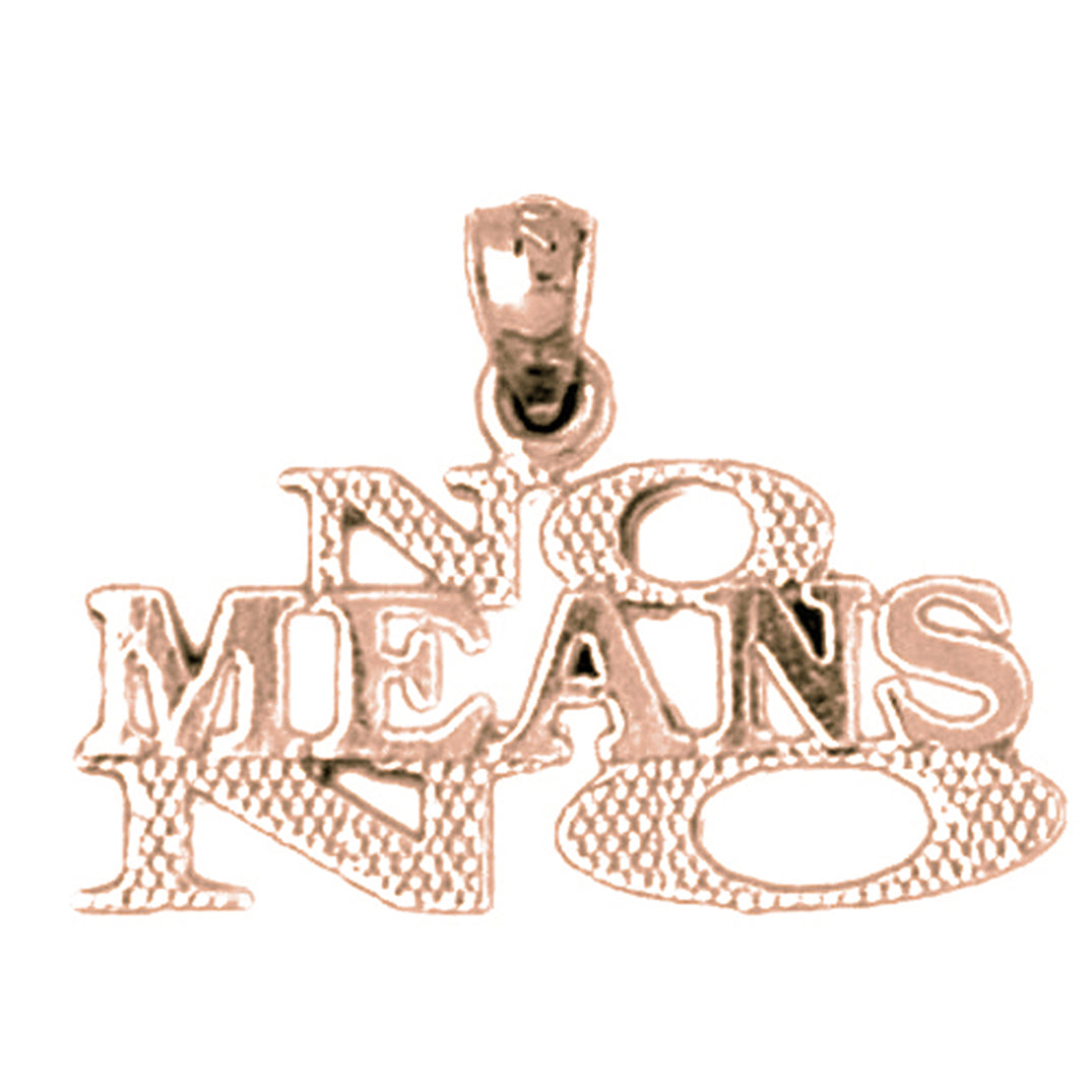 14K or 18K Gold No Means No Saying Pendant