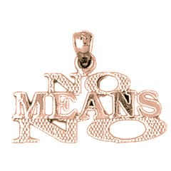 14K or 18K Gold No Means No Saying Pendant