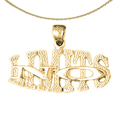 Anhänger mit dem Spruch „No Limits“ aus 14 Karat oder 18 Karat Gold