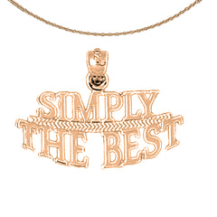 14K or 18K Gold Simply The Best Saying Pendant