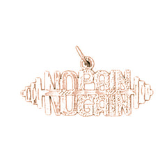 14K or 18K Gold No Pain, No Gain Saying Pendant