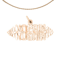 Anhänger aus 14-karätigem oder 18-karätigem Gold mit der Aufschrift „No Pain, No Gain“