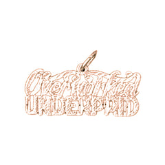 14K or 18K Gold Overworked, Underpaid Saying Pendant