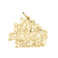 14K or 18K Gold You Can't Be Too Rich or Too Thin Saying Pendant