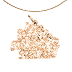 14K or 18K Gold You Can't Be Too Rich or Too Thin Saying Pendant