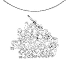 14K or 18K Gold You Can't Be Too Rich or Too Thin Saying Pendant