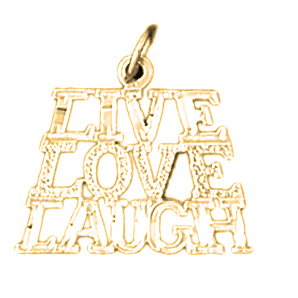 14K or 18K Gold Live Love Laugh Saying Pendant