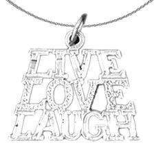 Anhänger mit Spruch „Live Love Laugh“ aus 14 Karat oder 18 Karat Gold