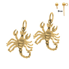 14K or 18K Gold Crab Earrings