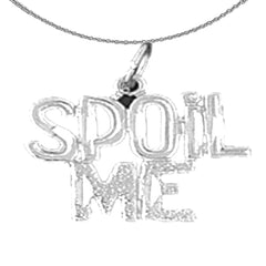 Colgante con texto en inglés "Spoil Me Saying" de oro de 14 quilates o 18 quilates